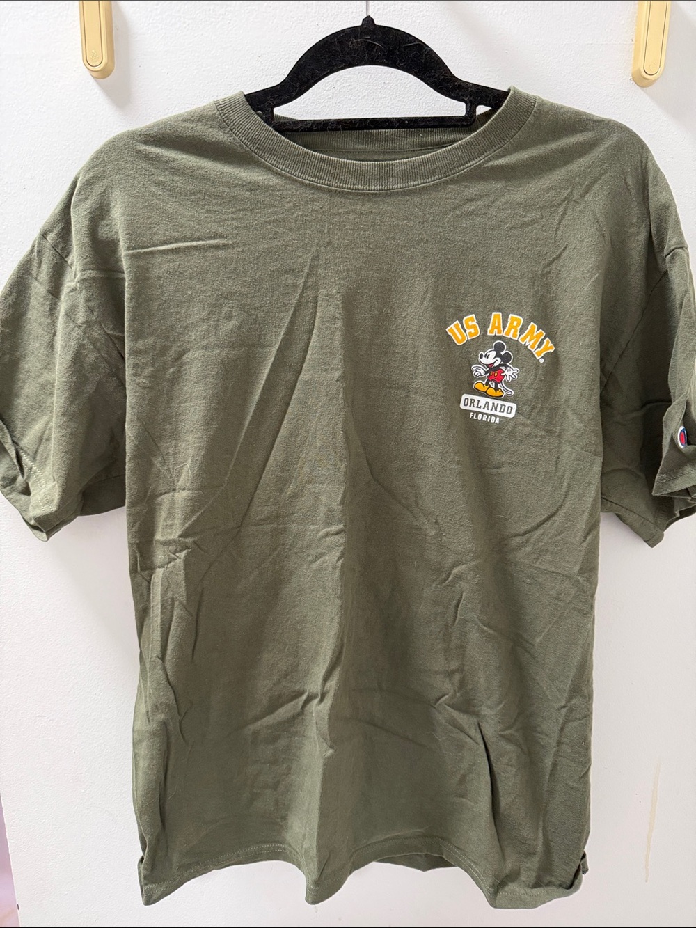 US Army Mickey Graphic Tee - Olive Green